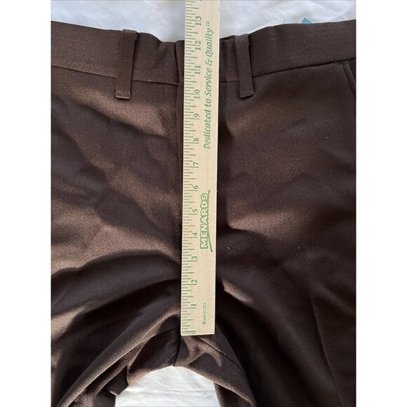 VTG Authentic Knit 100% Polyester Brown Dress Pants Mens 36 USA Made Ban-Rol - Picture 14 of 16